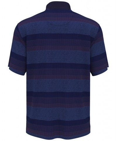 Men's Birdseye Stripe Jacquard Short-Sleeve Performance Polo Shirt Blue $48.40 Polo Shirts