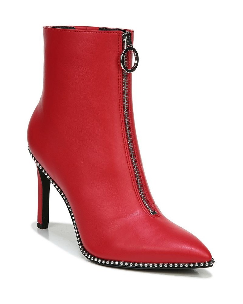 Women's Briget Front-Zip Booties Red $21.12 Shoes