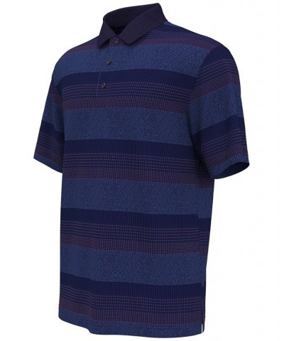 Men's Birdseye Stripe Jacquard Short-Sleeve Performance Polo Shirt Blue $48.40 Polo Shirts