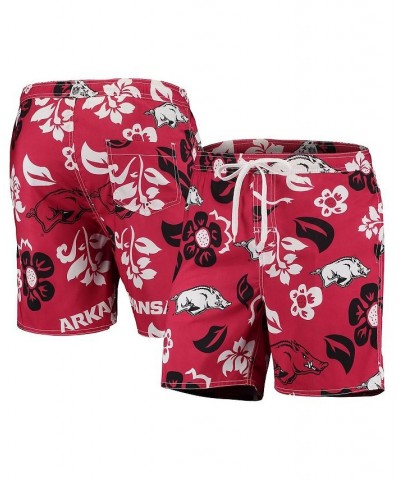 Men's Cardinal Arkansas Razorbacks Floral Volley Logo Swim Trunks $35.00 Swimsuits