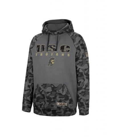 Men's Charcoal USC Trojans OHT Military-Inspired Appreciation Camo Stack Raglan Pullover Hoodie $31.85 Sweatshirt