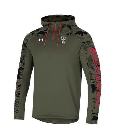 Men's Olive Texas Tech Red Raiders Freedom Quarter-Zip Pullover Hoodie $47.83 Sweatshirt