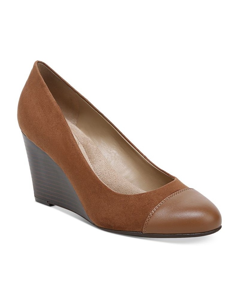 Vincentt Wedge Pumps Brown $38.49 Shoes