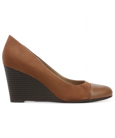 Vincentt Wedge Pumps Brown $38.49 Shoes