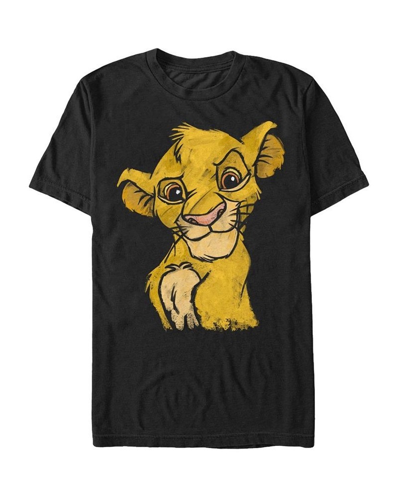 Disney Men's Lion King Young Simba Smiling Portrait Sketch Short Sleeve T-Shirt Black $17.84 T-Shirts