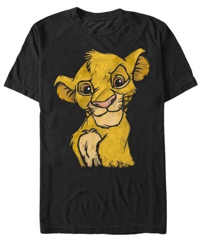 Disney Men's Lion King Young Simba Smiling Portrait Sketch Short Sleeve T-Shirt Black $17.84 T-Shirts