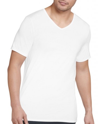 Men's Active Ultra Soft V-Neck T-Shirt White $10.17 Undershirt