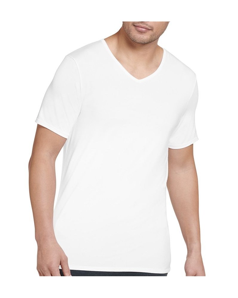 Men's Active Ultra Soft V-Neck T-Shirt White $10.17 Undershirt