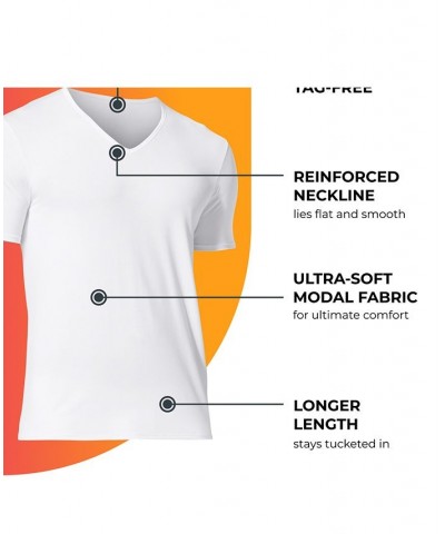 Men's Active Ultra Soft V-Neck T-Shirt White $10.17 Undershirt