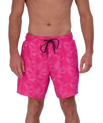 Men's 7" Standard Volley Geometric-Print Swim Trunks Purple $33.80 Swimsuits