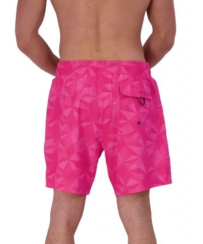 Men's 7" Standard Volley Geometric-Print Swim Trunks Purple $33.80 Swimsuits