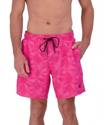 Men's 7" Standard Volley Geometric-Print Swim Trunks Purple $33.80 Swimsuits