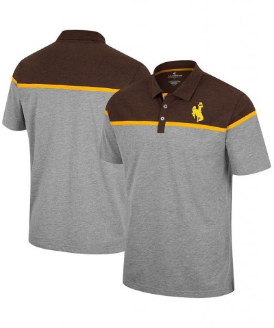 Men's Heather Gray Wyoming Cowboys Chamberlain Polo Shirt $24.50 Polo Shirts