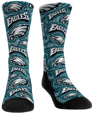 Men's Philadelphia Eagles Logo Sketch Multi Crew Socks $11.75 Socks