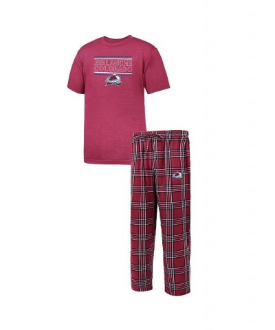 Men's Burgundy Colorado Avalanche Big and Tall T-shirt and Pajama Pants Sleep Set $40.00 Pajama