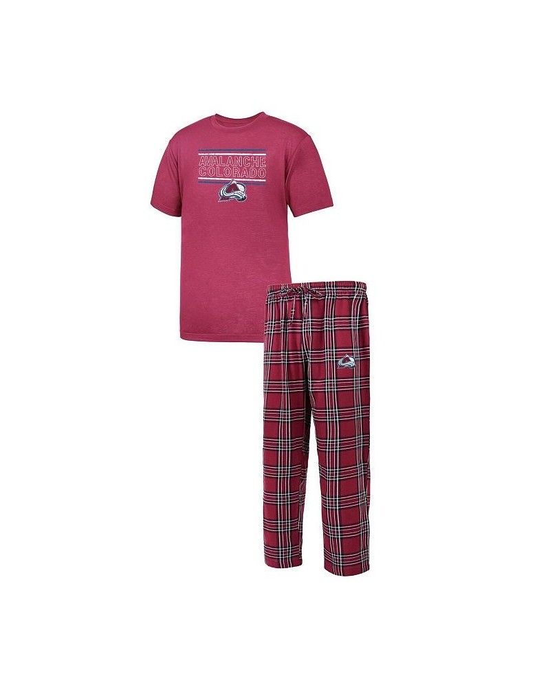 Men's Burgundy Colorado Avalanche Big and Tall T-shirt and Pajama Pants Sleep Set $40.00 Pajama