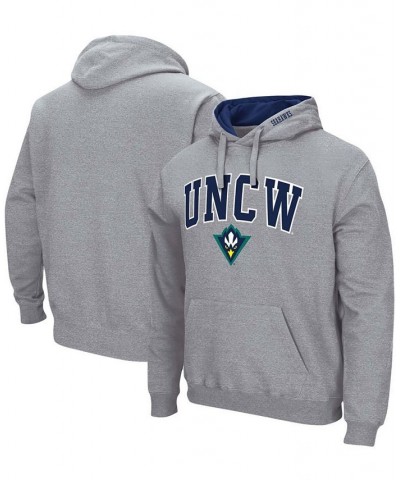 Men's Heather Gray UNC Wilmington Seahawks Arch and Logo Pullover Hoodie $28.04 Sweatshirt