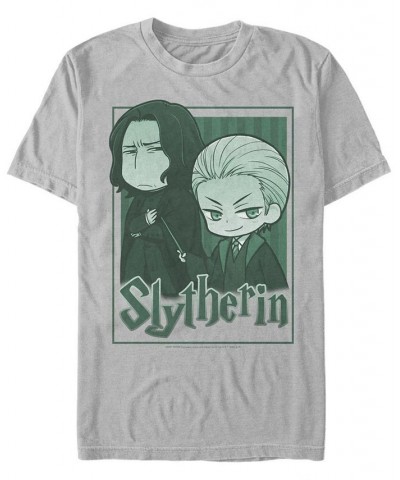 Men's Slytherin Chibi Short Sleeve Crew T-shirt Silver $15.40 T-Shirts