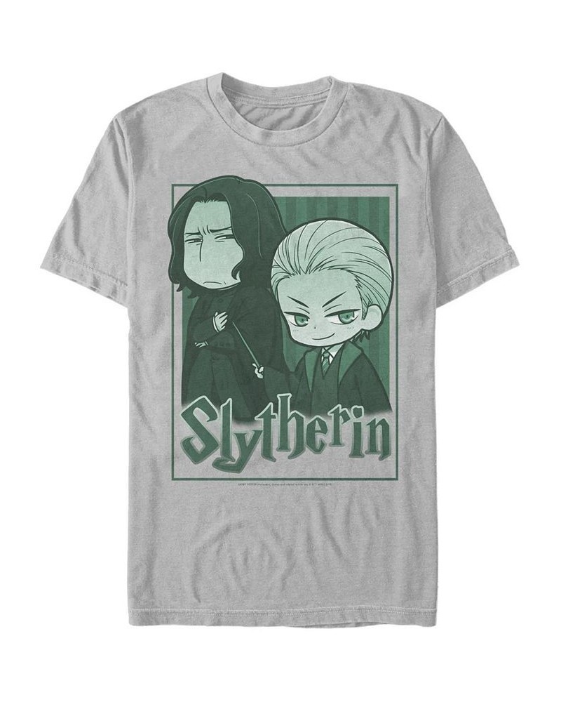 Men's Slytherin Chibi Short Sleeve Crew T-shirt Silver $15.40 T-Shirts