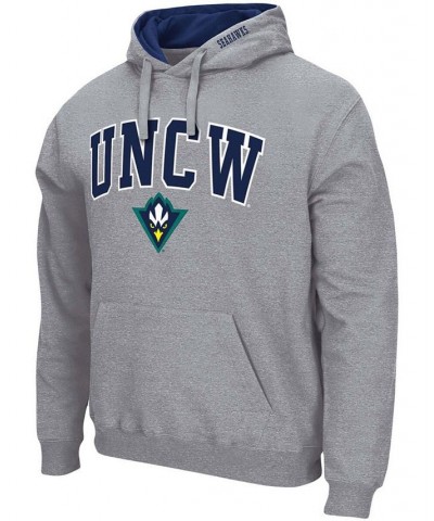 Men's Heather Gray UNC Wilmington Seahawks Arch and Logo Pullover Hoodie $28.04 Sweatshirt