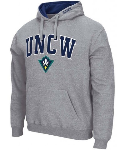 Men's Heather Gray UNC Wilmington Seahawks Arch and Logo Pullover Hoodie $28.04 Sweatshirt