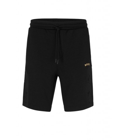 BOSS Men's Stretch-Jersey Regular-Fit Grid Embroidery Shorts Black $42.78 Shorts