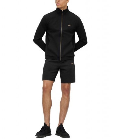 BOSS Men's Stretch-Jersey Regular-Fit Grid Embroidery Shorts Black $42.78 Shorts