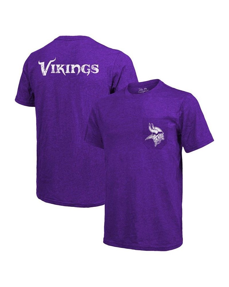 Minnesota Vikings Tri-Blend Pocket T-shirt - Heathered Purple $35.99 T-Shirts