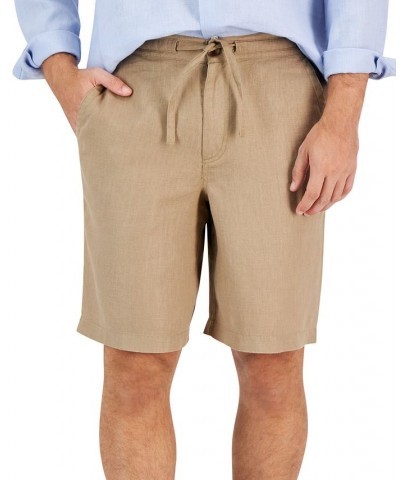 Men's 100% Linen Drawstring Shorts PD04 $14.08 Shorts