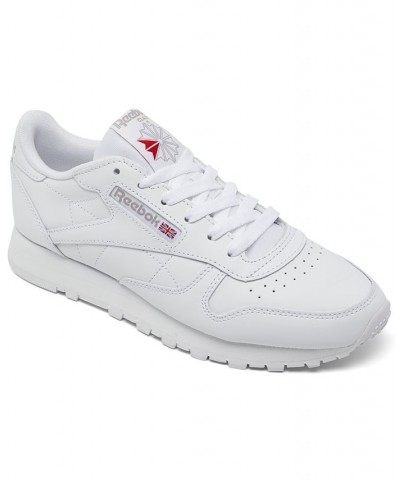 Women's Classic Leather Casual Sneakers White $43.20 Shoes