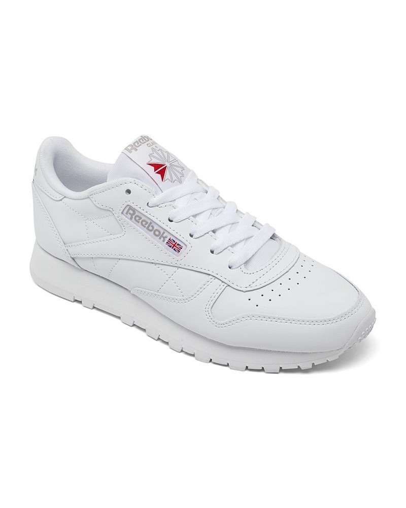 Women's Classic Leather Casual Sneakers White $43.20 Shoes