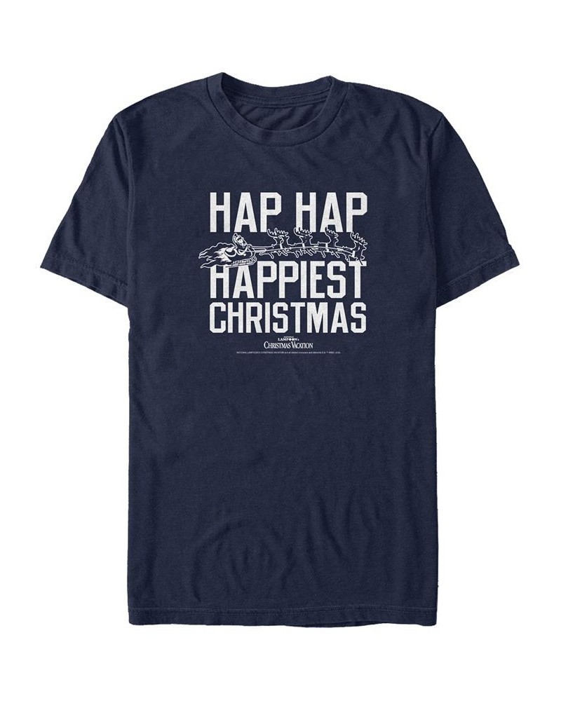 Men's National Lampoon Christmas Vacation Happiest Christmas Short Sleeve T-shirt Blue $20.64 T-Shirts