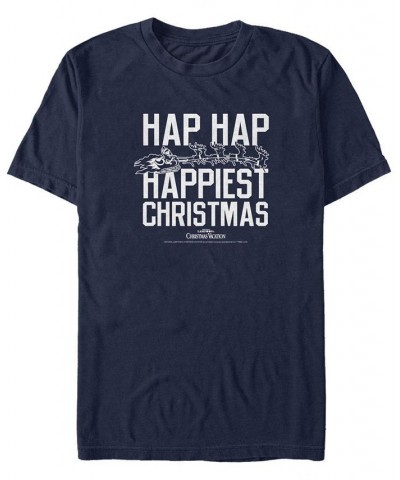 Men's National Lampoon Christmas Vacation Happiest Christmas Short Sleeve T-shirt Blue $20.64 T-Shirts