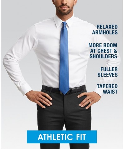 Alfani Men's Athletic Fit Performance Stretch Step Twill Textured Dress Shirt Blue $20.40 Dress Shirts