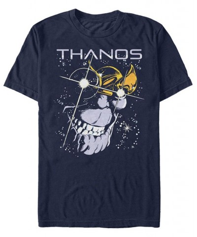 Marvel Men's Comic Collection Thanos Grin in Stars Short Sleeve T-Shirt Blue $18.89 T-Shirts