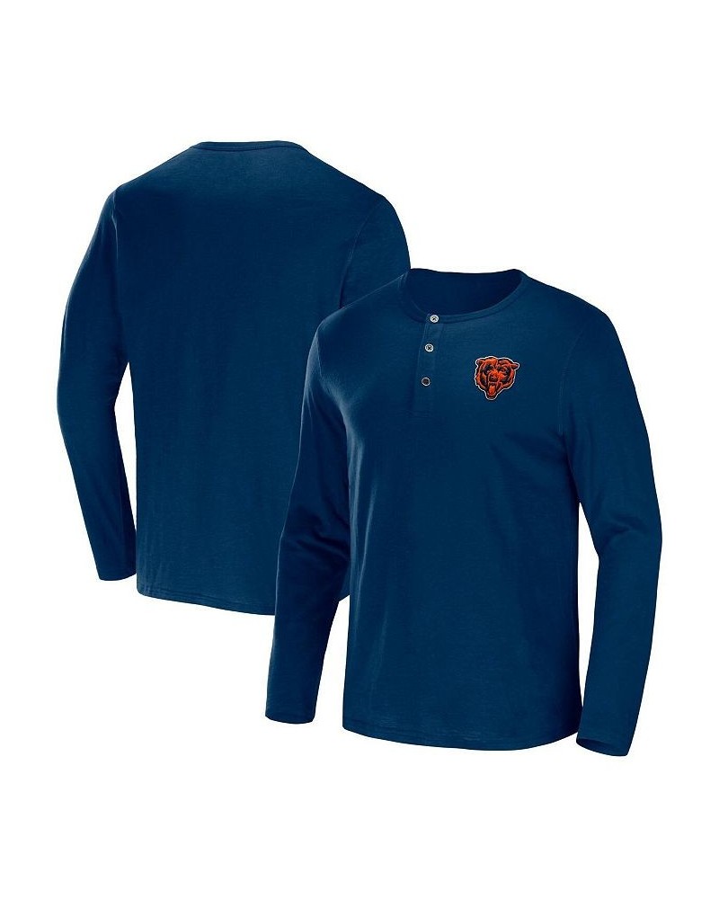 Men's NFL x Darius Rucker Collection by Navy Chicago Bears Slub Jersey Henley Long Sleeve T-shirt $23.04 T-Shirts