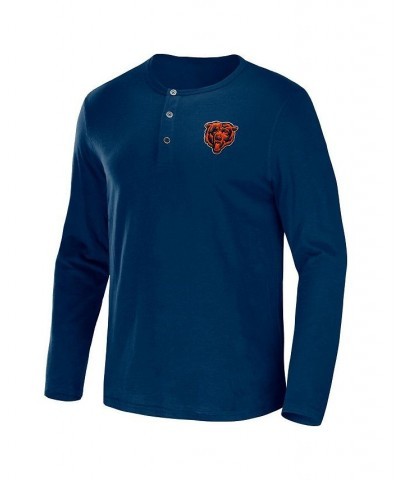 Men's NFL x Darius Rucker Collection by Navy Chicago Bears Slub Jersey Henley Long Sleeve T-shirt $23.04 T-Shirts