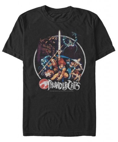 Men's Thundercats Thundercats Vintage-Inspired Circle Poster Short Sleeve T-shirt Black $16.45 T-Shirts