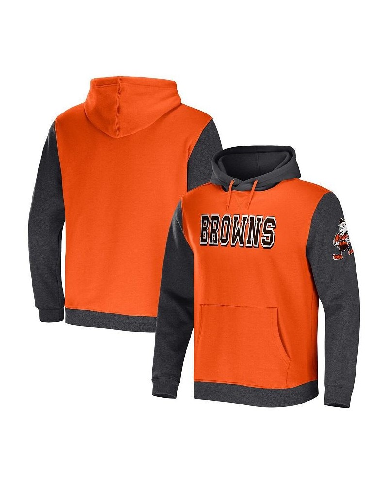 Men's NFL x Darius Rucker Collection by Orange, Heather Charcoal Cleveland Browns Colorblock Pullover Hoodie $35.87 Sweatshirt