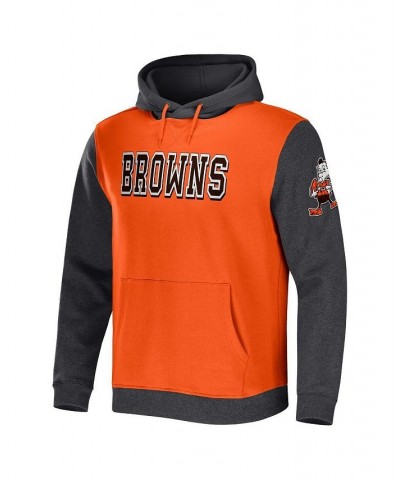 Men's NFL x Darius Rucker Collection by Orange, Heather Charcoal Cleveland Browns Colorblock Pullover Hoodie $35.87 Sweatshirt