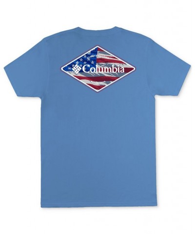 Men's Fisk Logo Graphic T-Shirt Blue $12.23 T-Shirts