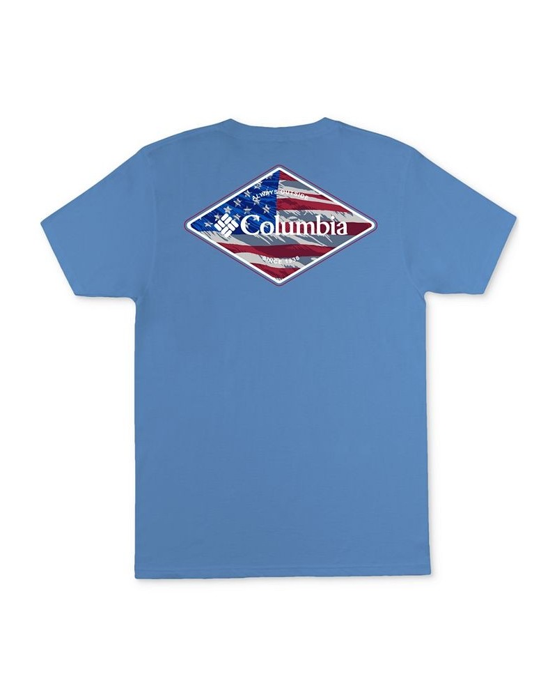 Men's Fisk Logo Graphic T-Shirt Blue $12.23 T-Shirts