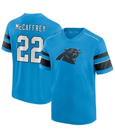 Men's Christian McCaffrey Blue Carolina Panthers Hashmark Name and Number V-Neck T-shirt $19.27 T-Shirts