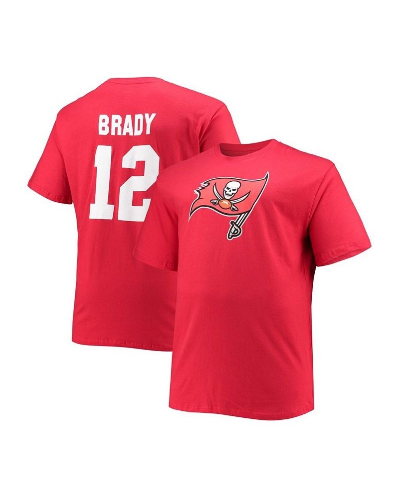 Men's Big and Tall Tom Brady Red Tampa Bay Buccaneers Player Name Number T-shirt $19.68 T-Shirts