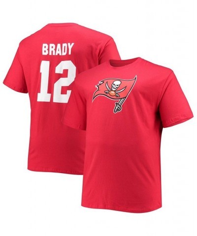 Men's Big and Tall Tom Brady Red Tampa Bay Buccaneers Player Name Number T-shirt $19.68 T-Shirts