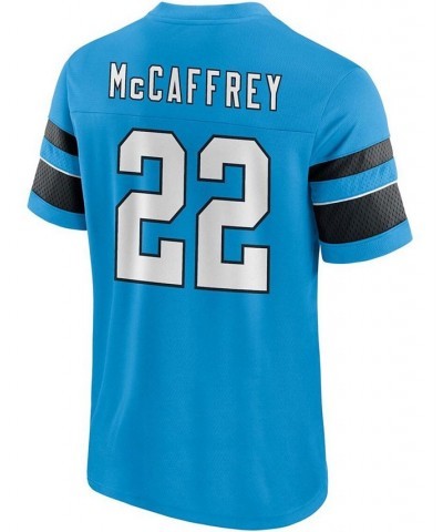 Men's Christian McCaffrey Blue Carolina Panthers Hashmark Name and Number V-Neck T-shirt $19.27 T-Shirts