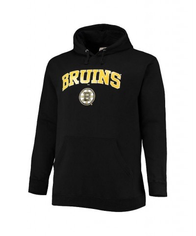 Men's Black Boston Bruins Big and Tall Fleece Pullover Hoodie $43.19 Sweatshirt