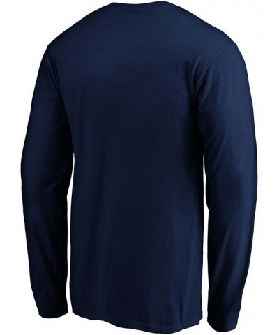 Men's Navy Seattle Kraken Primary Logo Big and Tall Long Sleeve T-shirt $15.54 T-Shirts