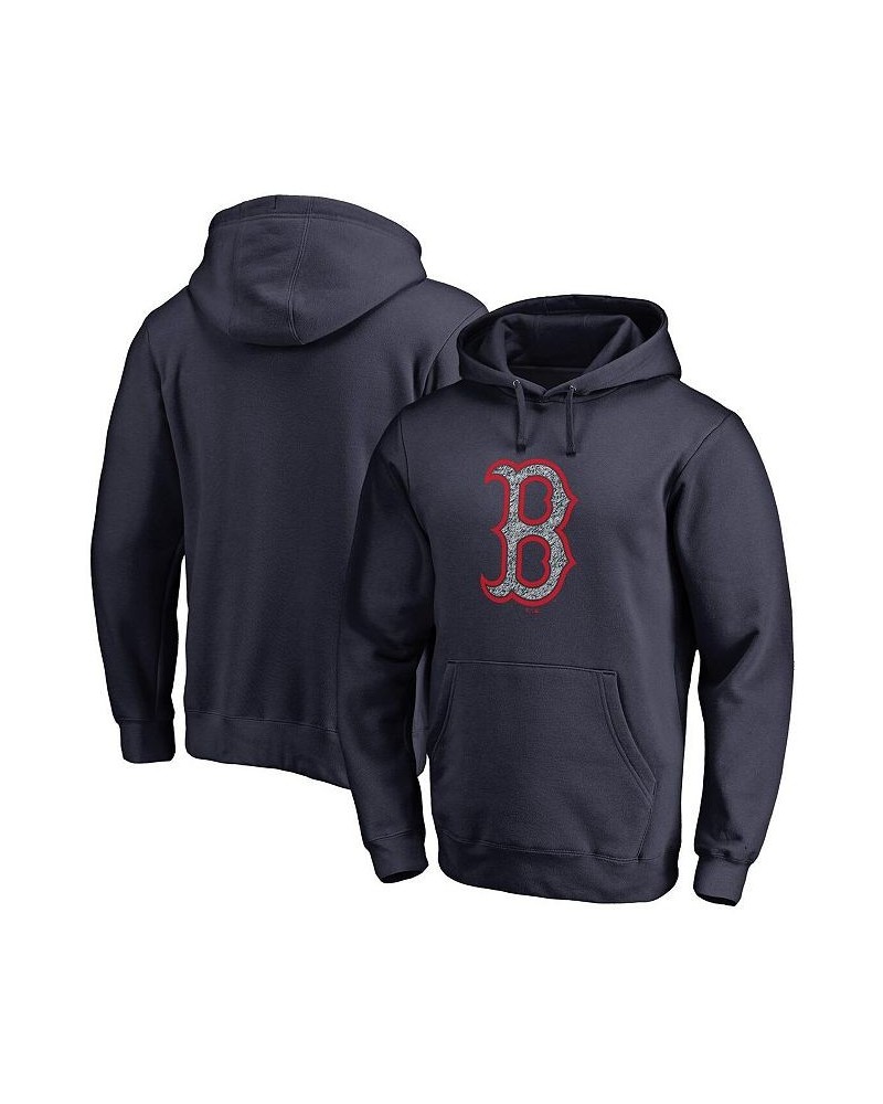 Men's Branded Navy Boston Red Sox Static Logo Pullover Hoodie $41.59 Sweatshirt