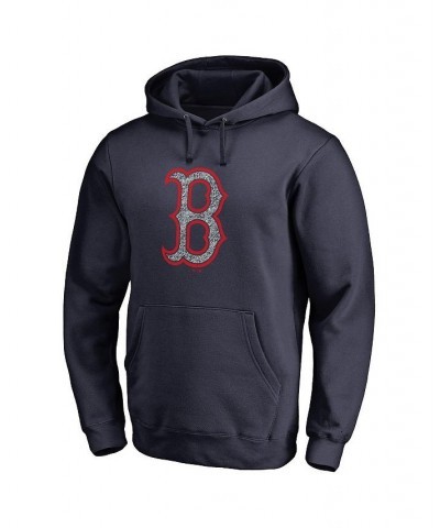 Men's Branded Navy Boston Red Sox Static Logo Pullover Hoodie $41.59 Sweatshirt